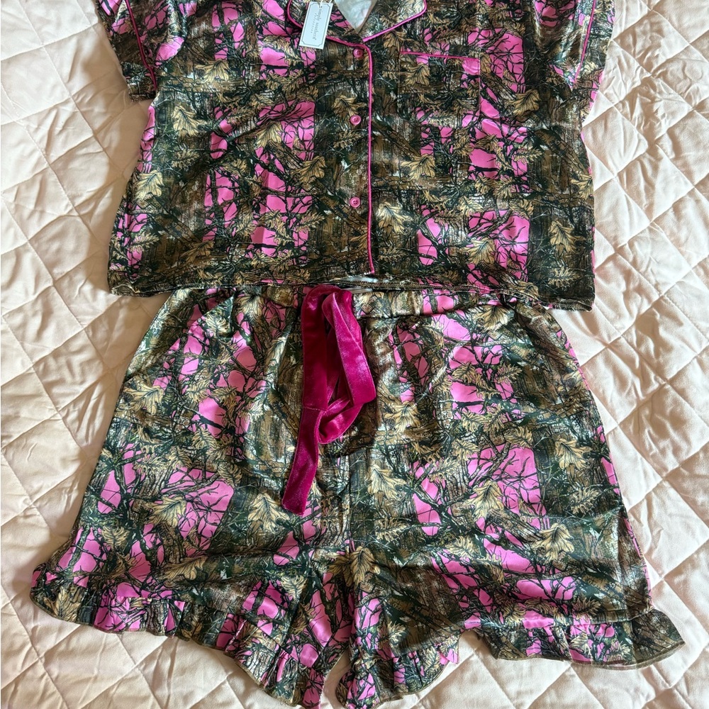 Simply Southern Pink and Brown Camouflage Pajama Set